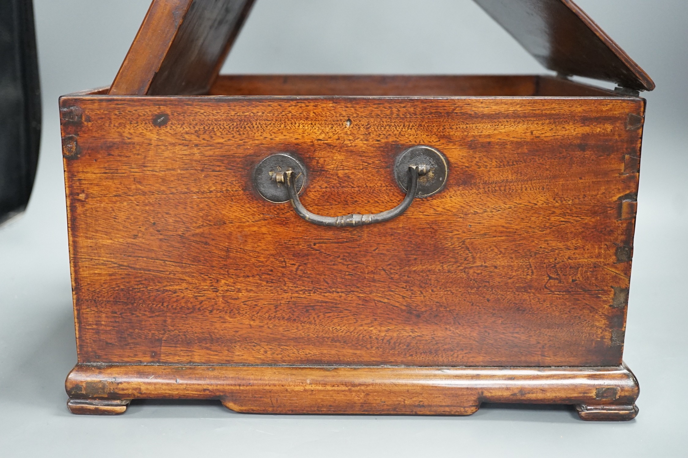 A late 19th century Chinese hardwood and bone inlaid jewellery box. 18.5cm tall